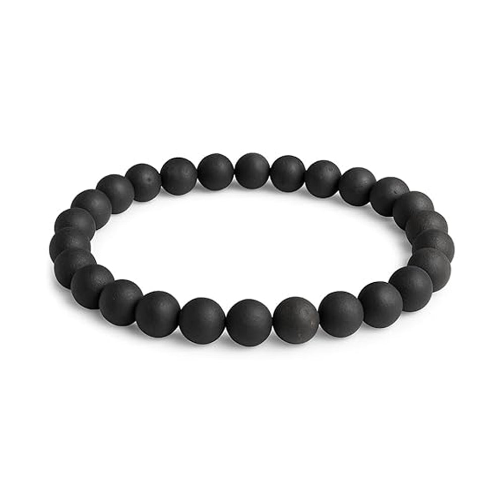 Karungali Bracelet, South Indian Ebony Wood Mala, 25 Black Beads, 8mm, Spiritual Meditation Protection Jewelry, Free Size