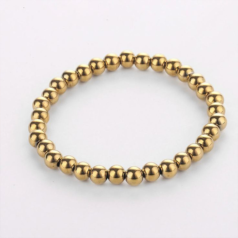 Simply Jewellers Golden Pyrite Bracelet for Men & Women | Natural Pyrite Stone Beaded Bracelet | Lucky Crystal Bracelet for Wealth, Protection, Confidence & Energy Healing