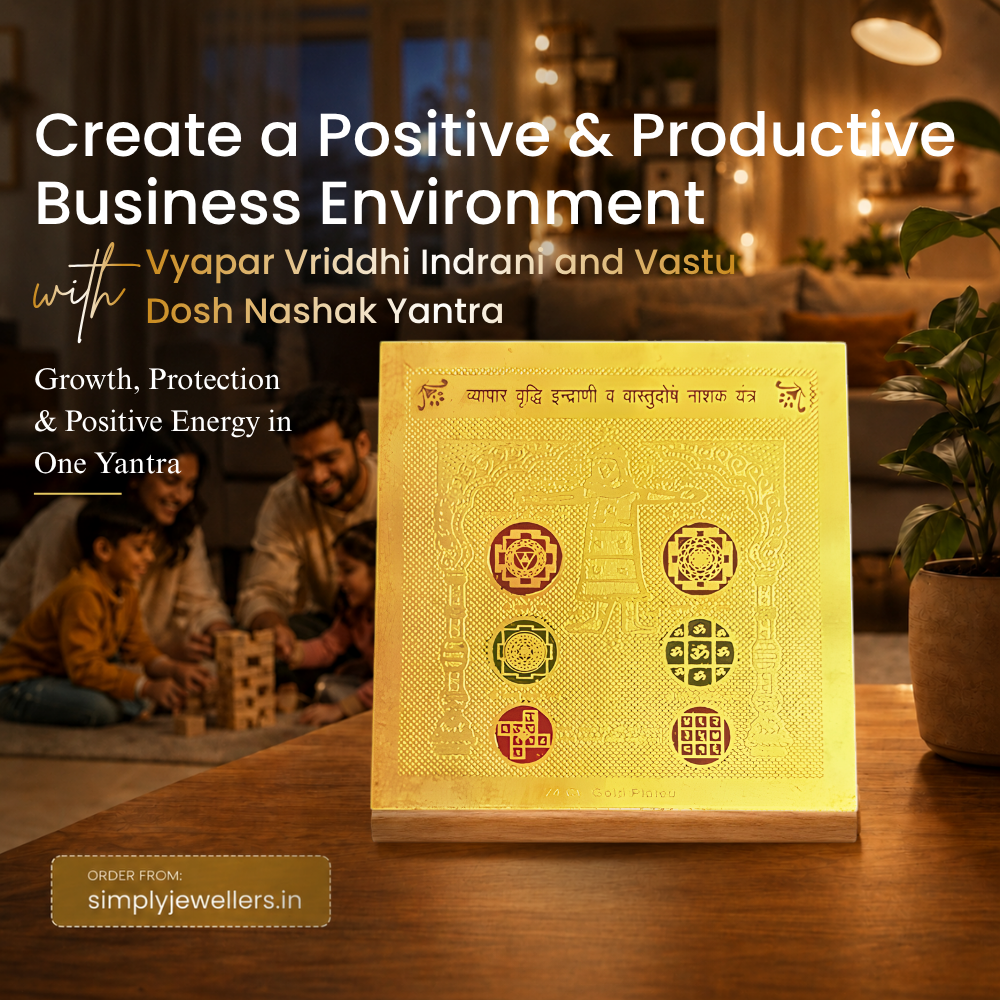 Vyapar Vriddhi Yantra 24 Ct Gold Plated | Business Growth & Vastu Dosh Nivaran Yantra for Shop, Office & Workplace | Prosperity, Success & Positive Energy Yantra