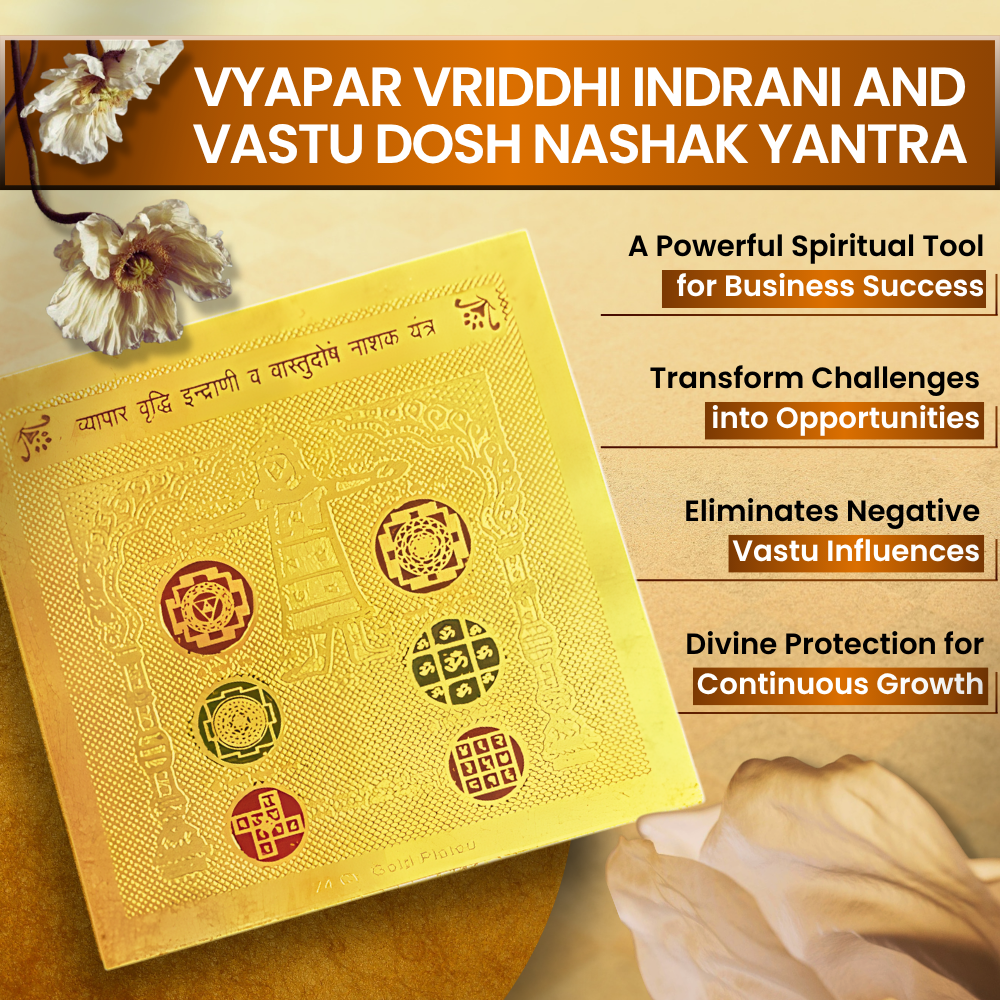 Vyapar Vriddhi Yantra 24 Ct Gold Plated | Business Growth & Vastu Dosh Nivaran Yantra for Shop, Office & Workplace | Prosperity, Success & Positive Energy Yantra