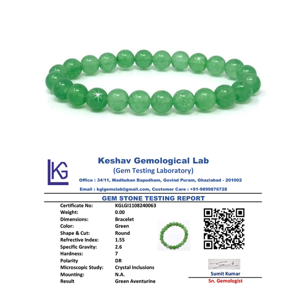 Green Aventurine Bracelet for Men & Women | Natural Healing Crystal Beaded Bracelet | Lucky Gemstone Bracelet for Prosperity, Meditation, Reiki & Energy Balance
