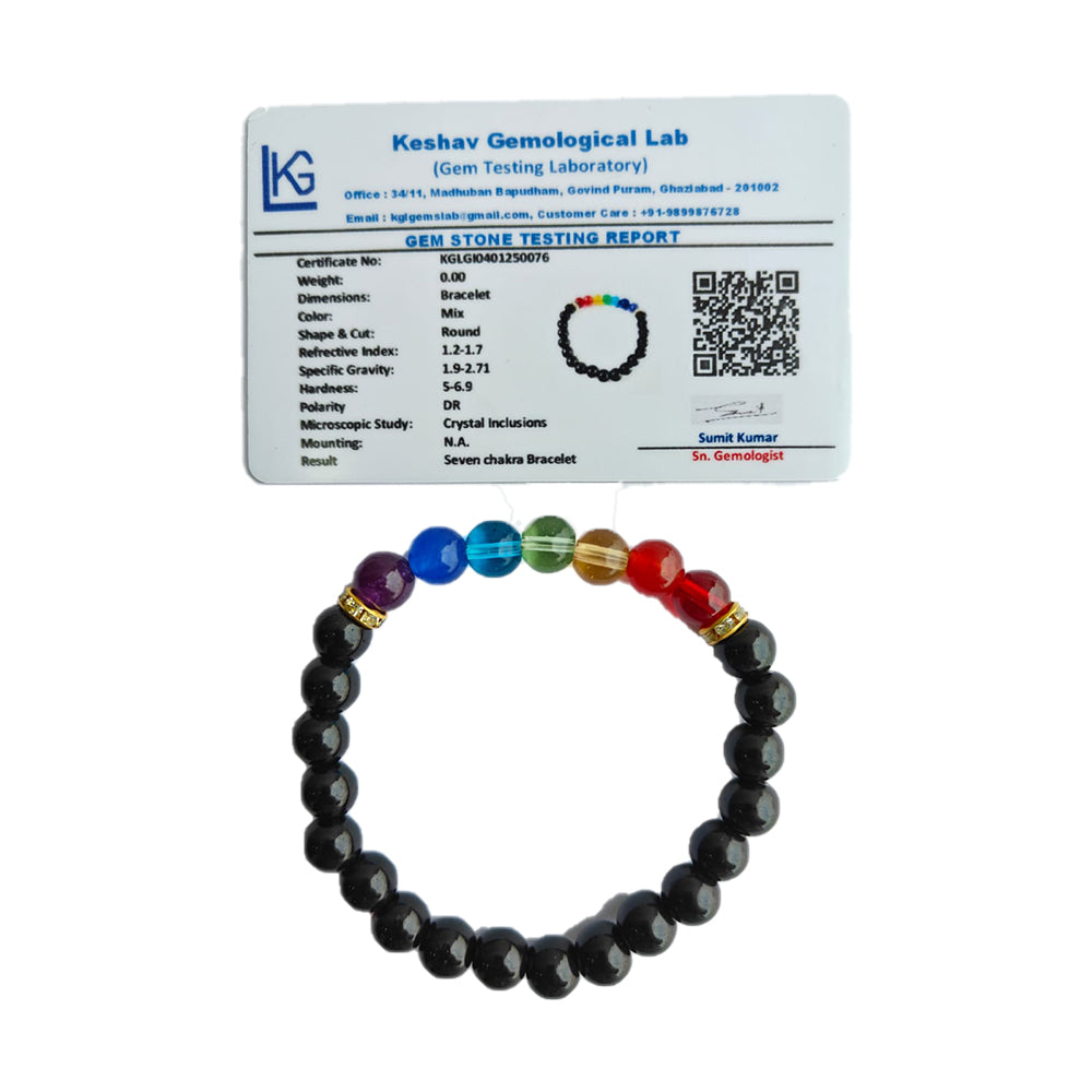 7 Chakra Healing Crystal Bracelet for Men & Women | Natural Bead Yoga Meditation Bracelet | Balance Energy Spiritual Bracelet | Stretchable Unisex Crystal Jewelry