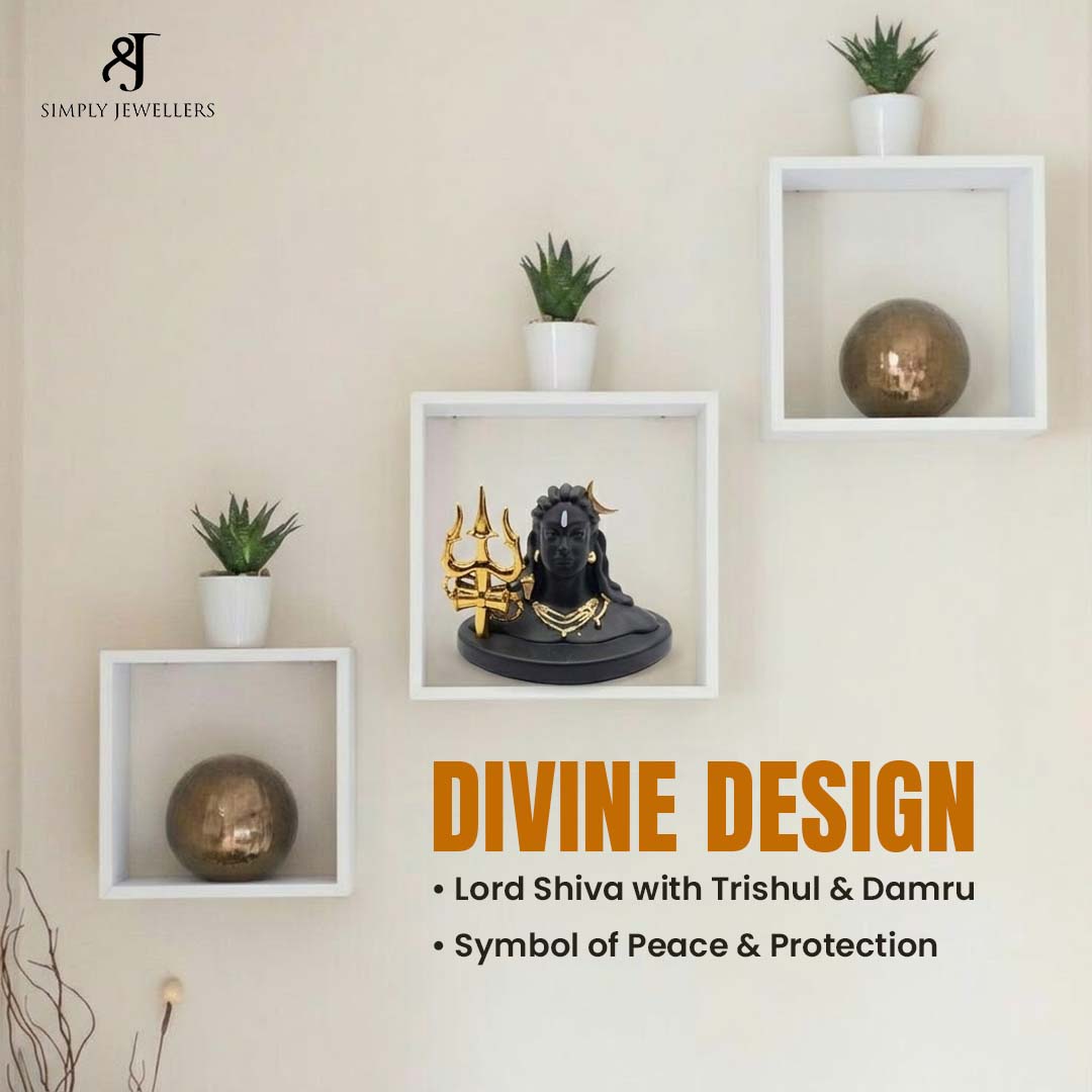 Adiyogi Shiva Statue with Trishul & Damru | Premium Decorative Idol for Home, Office, Meditation & Spiritual Decor