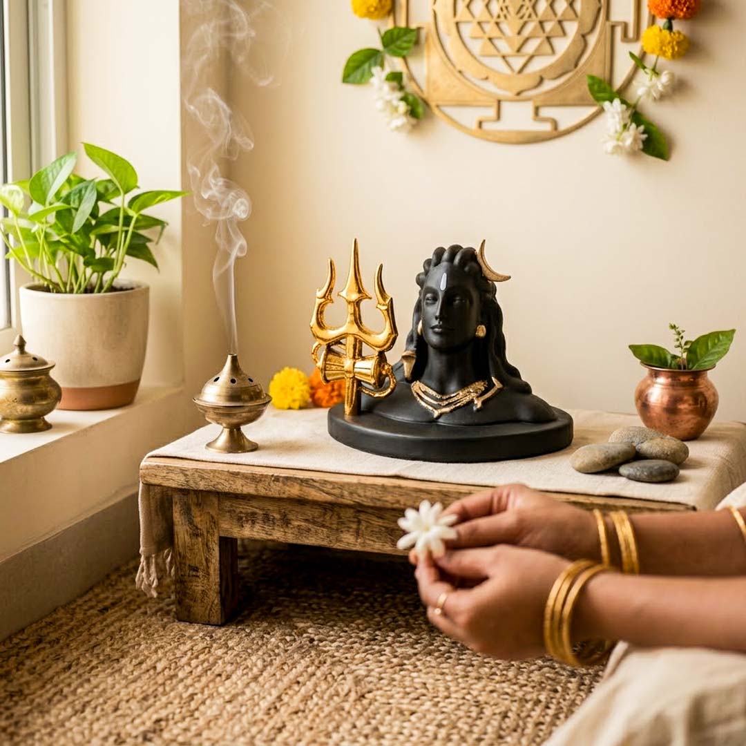 Adiyogi Shiva Statue with Trishul & Damru | Premium Decorative Idol for Home, Office, Meditation & Spiritual Decor