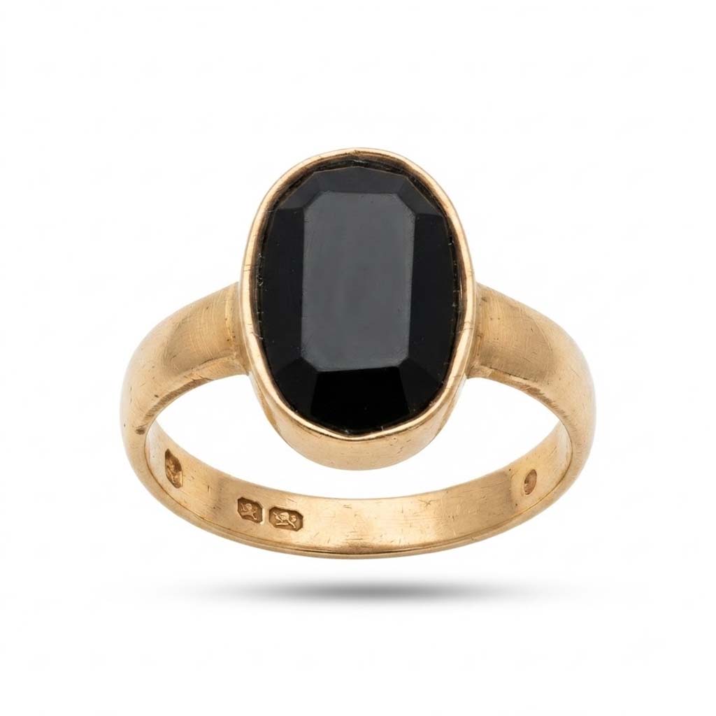 Black Tourmaline Ring for Men & Women | Natural Black Tourmaline Gemstone Finger Ring | Oval Crystal Ring for Protection, Healing, Meditation & Daily Wear