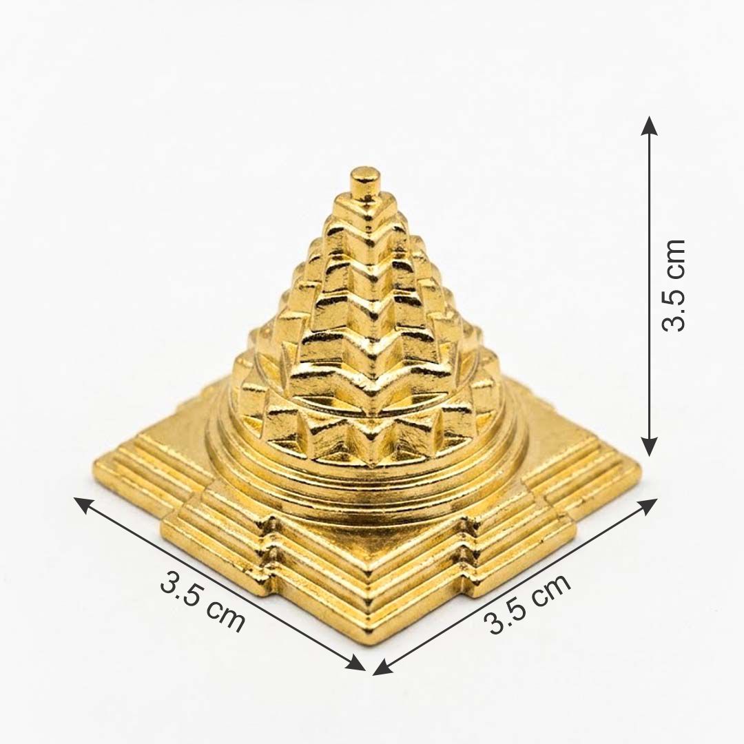 Brass Maha Meru Shree Yantra | 3D Sri Chakra for Vastu, Wealth, Prosperity & Spiritual Meditation | Sacred Hindu Pooja Idol