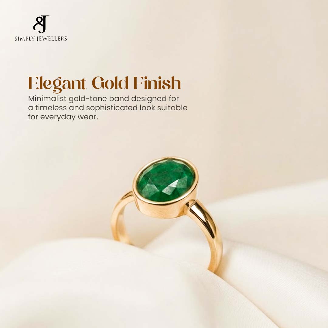 Green Aventurine Ring for Men & Women | Natural Green Aventurine Gemstone Finger Ring | Oval Crystal Ring for Prosperity, Meditation & Daily Wear | Statement Jewelry