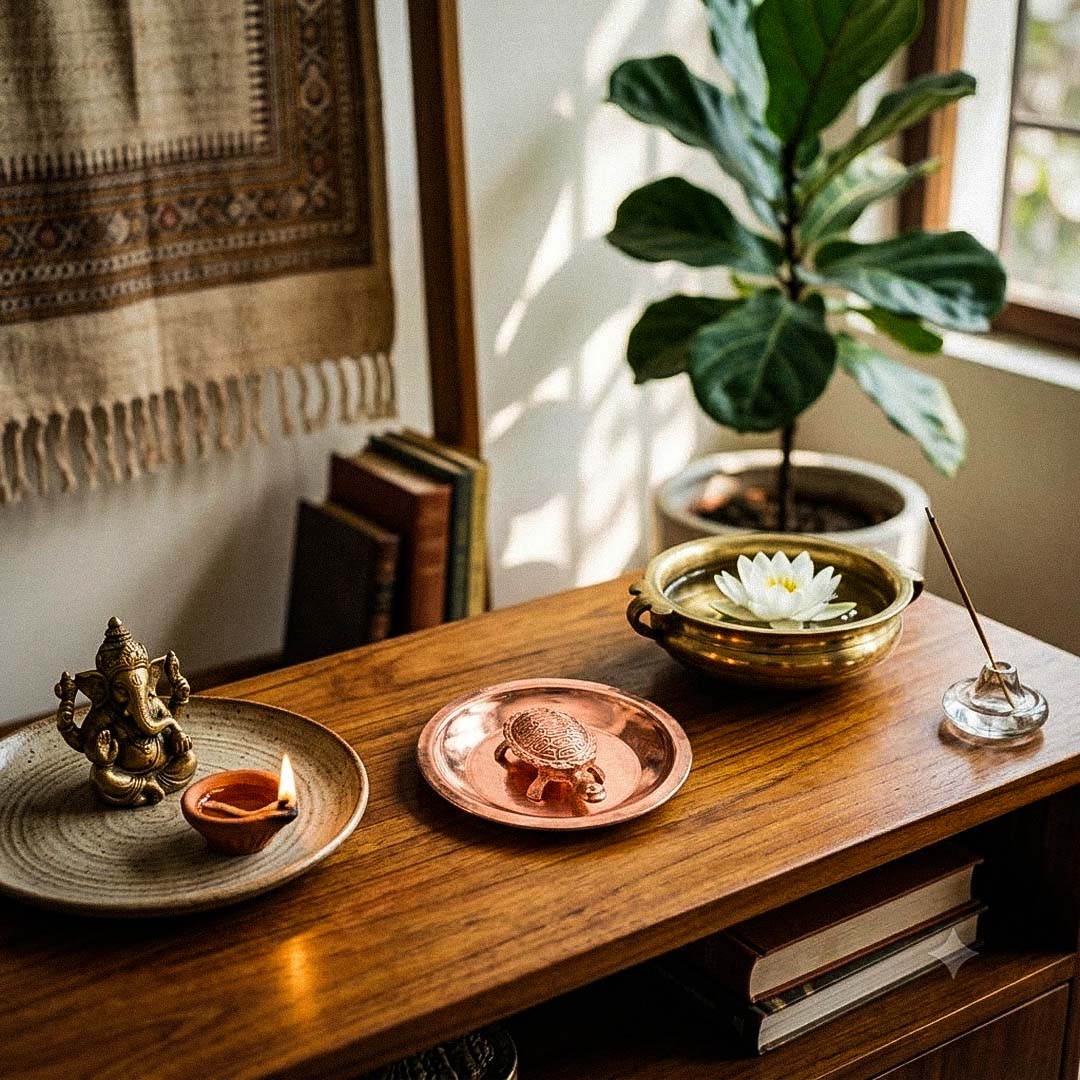 Pure Copper Vastu Tortoise on Plate | Kurma Tortoise for Wealth, Prosperity & Positive Energy | Feng Shui Lucky Turtle for Home, Office & Gift