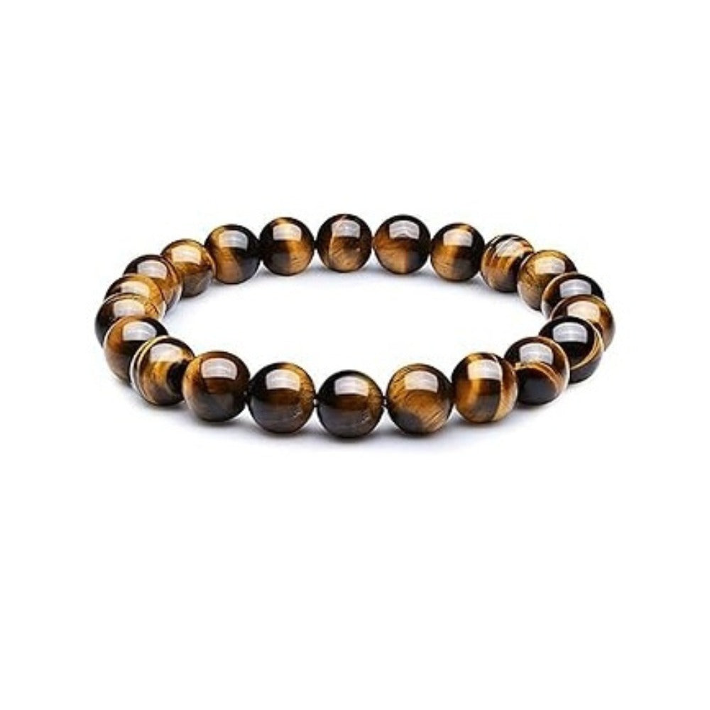 Simply Jewellers Tiger Eye Stone Bracelet | Natural Healing Crystal Beaded Bracelet for Men & Women | Adjustable Spiritual Protection Bracelet