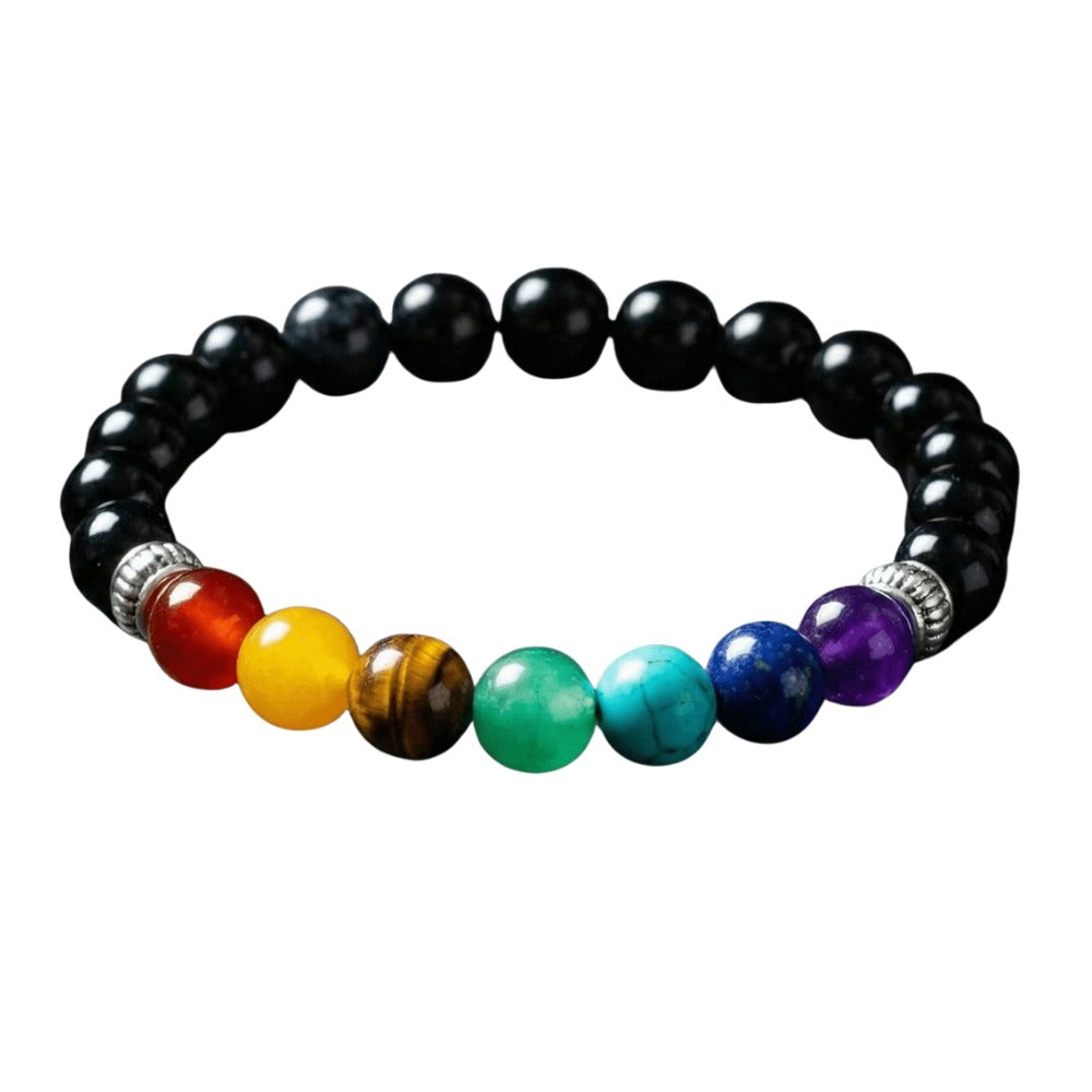 7 Chakra Healing Crystal Bracelet for Men & Women | Natural Bead Yoga Meditation Bracelet | Balance Energy Spiritual Bracelet | Stretchable Unisex Crystal Jewelry