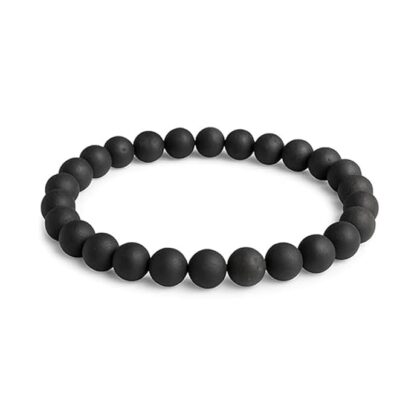 SIMPLY JEWELLERS Karungali Bracelet, South Indian Ebony Wood Mala, 25 Black Beads, 8mm, Spiritual Meditation Protection Jewelry, Free Size